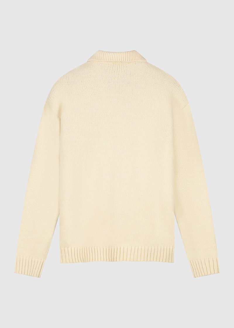Heavy Knit Polo - Light Sand