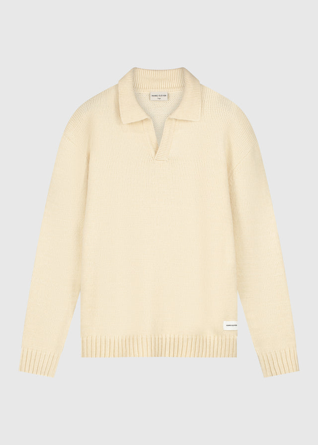 Polo en Tricot Épais - Sable Clair