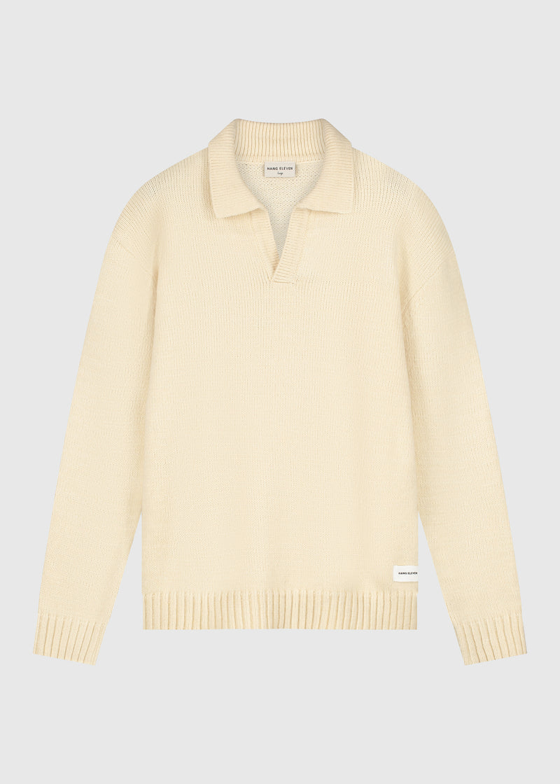 Heavy Knit Polo - Light Sand