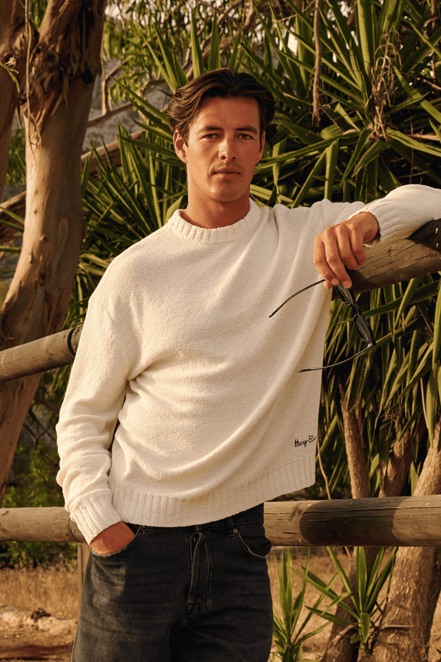 Loop Knit Crewneck - White Sand
