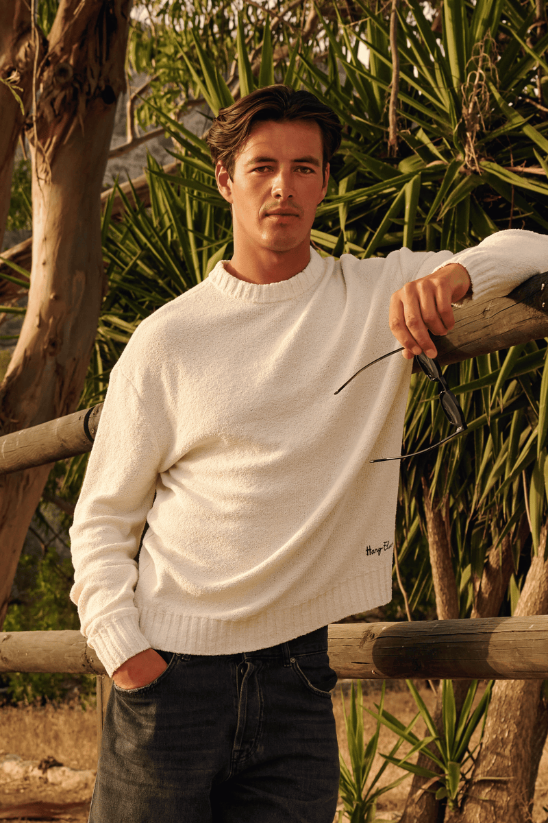Loop Knit Crewneck - White Sand