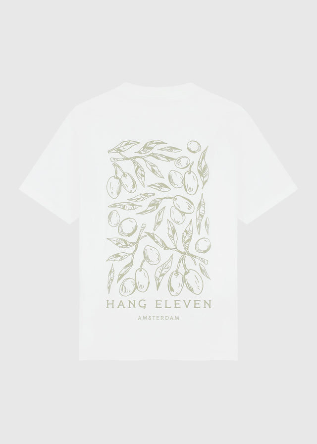 T-shirt Olive - Blanc cassé