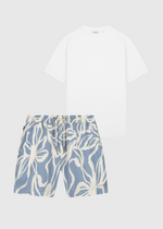 Plants Swim Short Set - Light Blue