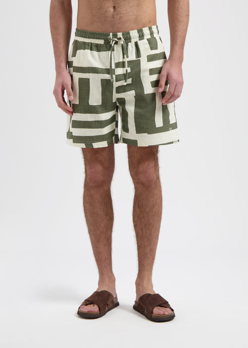 Stripe Slub Short - Green