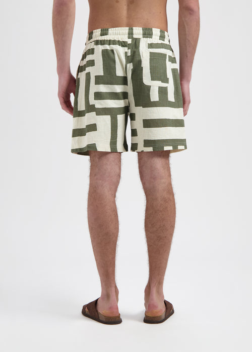 Stripe Slub Short - Green