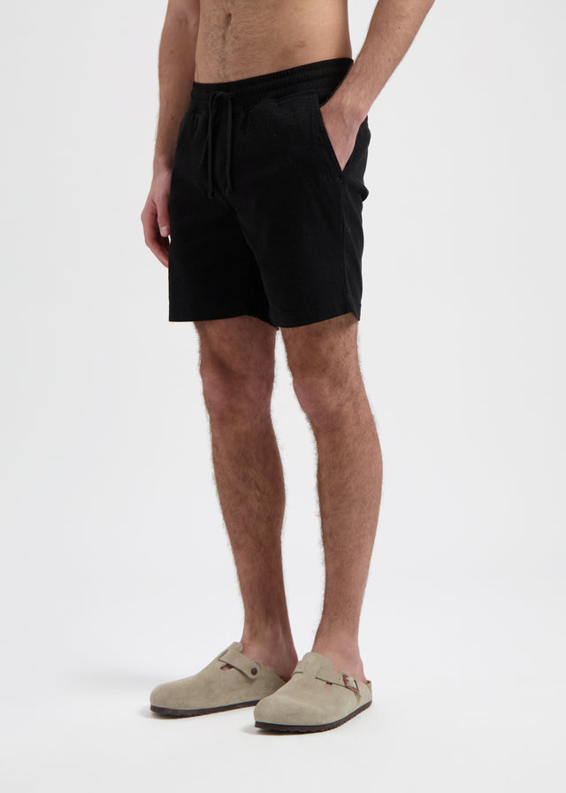 Gewaschene Chino-Shorts – Schwarz