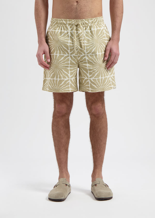 Flower Slub Short - Sand