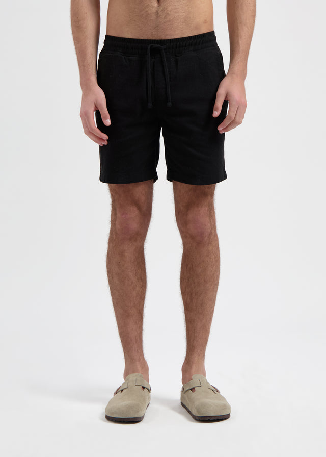 Gewaschene Chino-Shorts – Schwarz