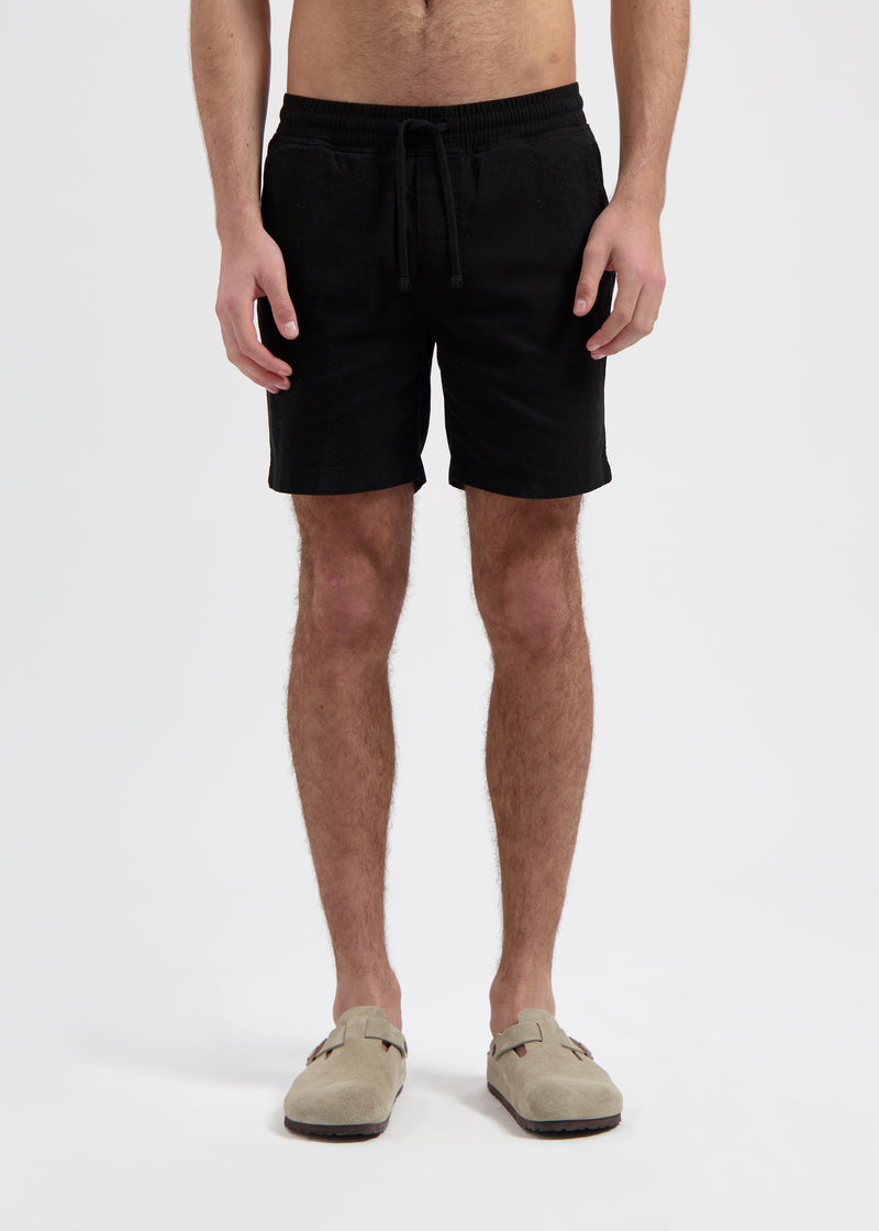 Gewaschene Chino-Shorts – Schwarz
