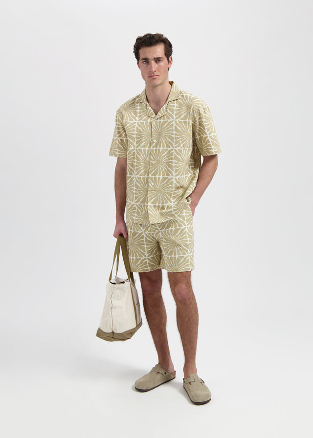 Flower Slub Shirt - Sand