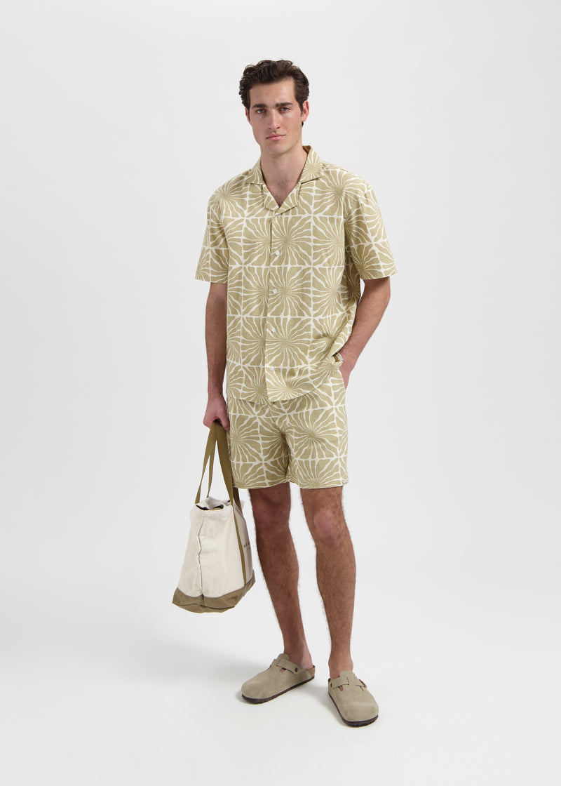 Flower Slub Shirt - Sand