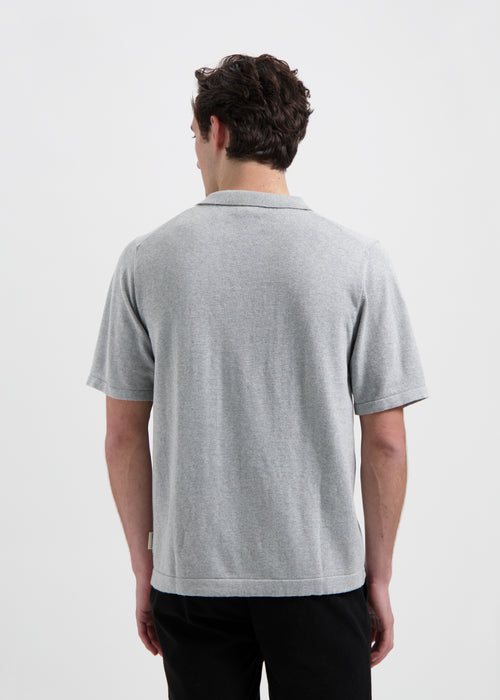 Knitted Polo - Grey Melange