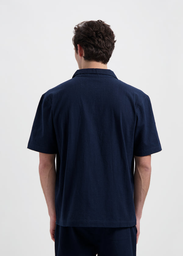 Palm Slub Shirt - Navy
