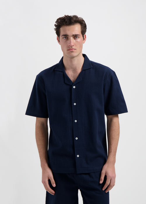Uni Slub Shirt - Navy Blue
