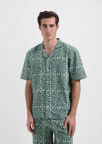 Flower Slub Shirt - Green