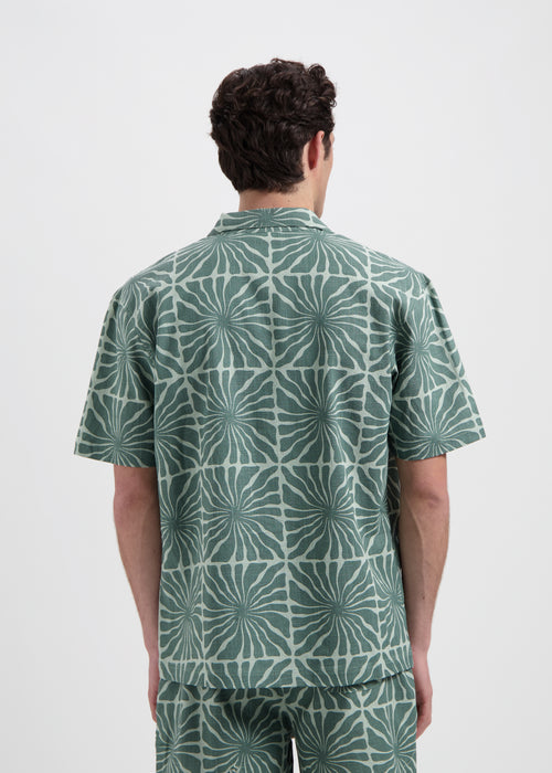Flower Slub Shirt - Green