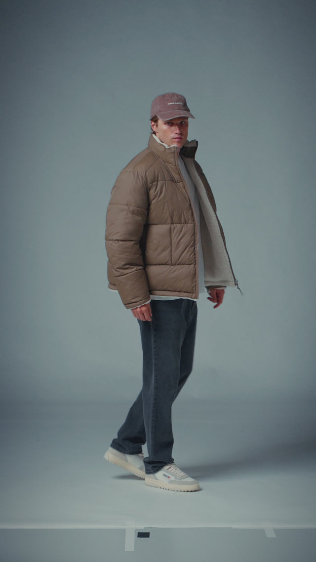 Reversible Puffer Jacket - Dark Sand