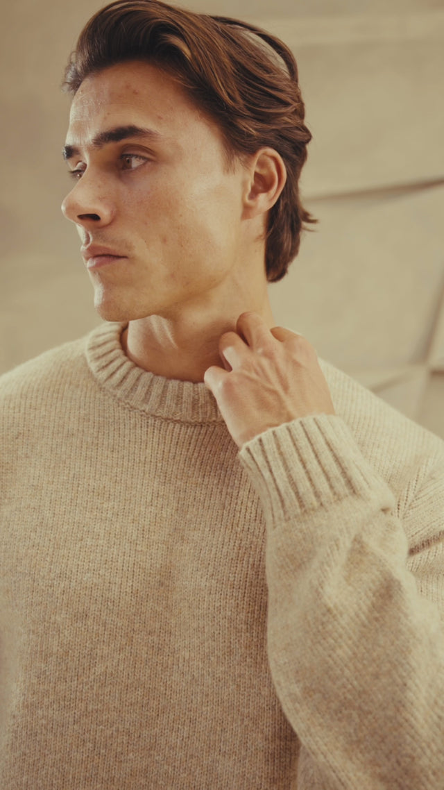 Thomas Knit Crewneck - Dark Sand