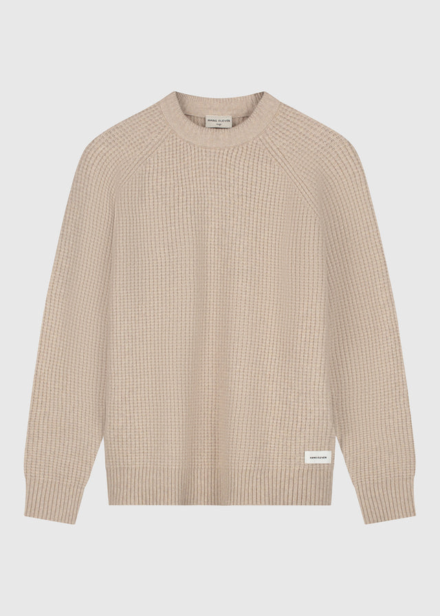Col rond en molleton doux - Sable foncé