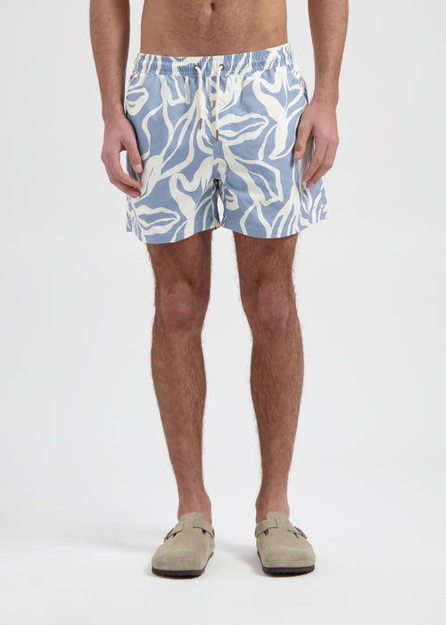 Plants Swim Short - Light Blue