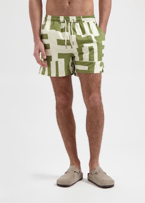 Striped Swim Short - Green