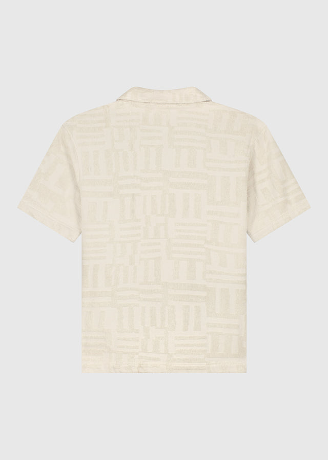 Frottee-Jacquard-Hemd – Sand